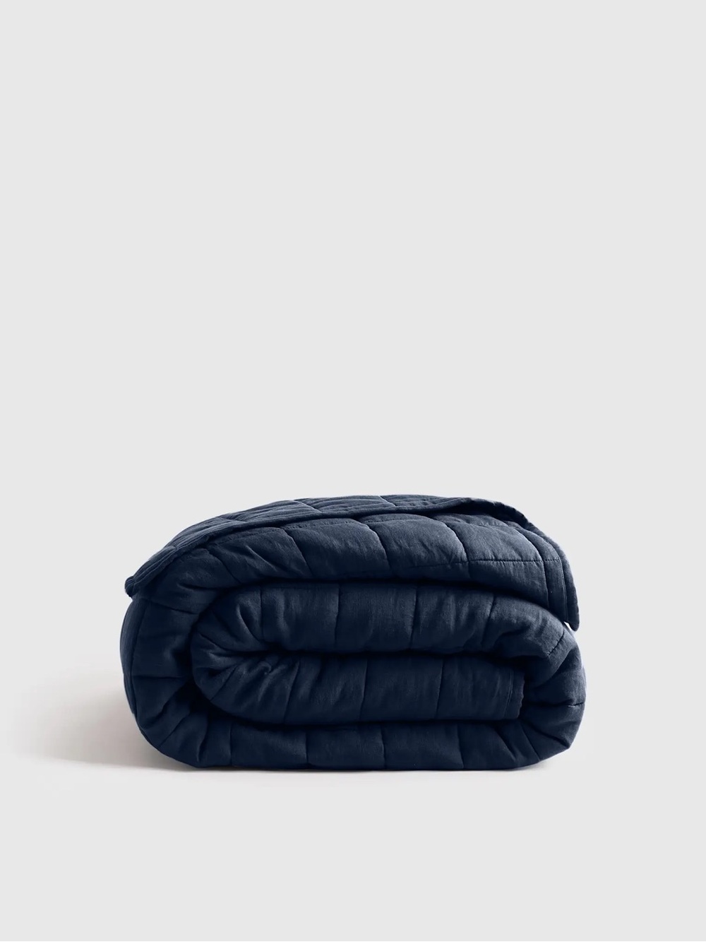 QUINCE European Linen Box Quilt King/Cal King Navy 4981